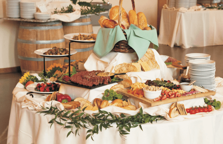 Charcuterie and appetizer spread at Romito Foundation farm-to-table event